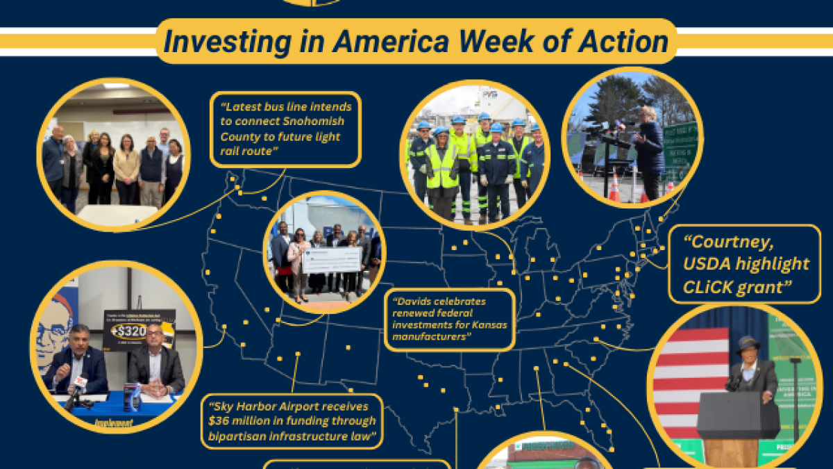 Map of Week of Action, featuring news clips and photos
