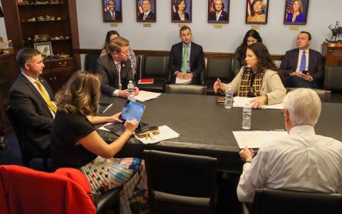 SBA Administrator speaking with Rep. Kilmer