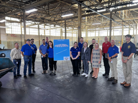 RLC Leader Rep. Madeleine Dean (PA-04) in Pottstown, PA, with auto workers.