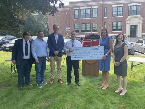 Rep. Lori Trahan in the town of Billerica celebrating the rehabilitation of Boston Road. 