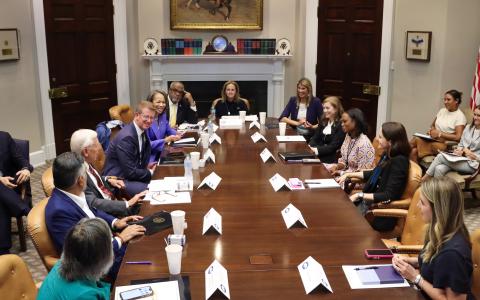 RLC Chair Steny H. Hoyer (MD-05) addressing Council members and White House leadership.