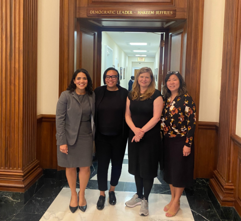 Rep. Grace Meng with state officials from New York Governor Hochul’s office.