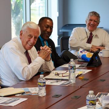 Hoyer smiling with broadband stakeholders